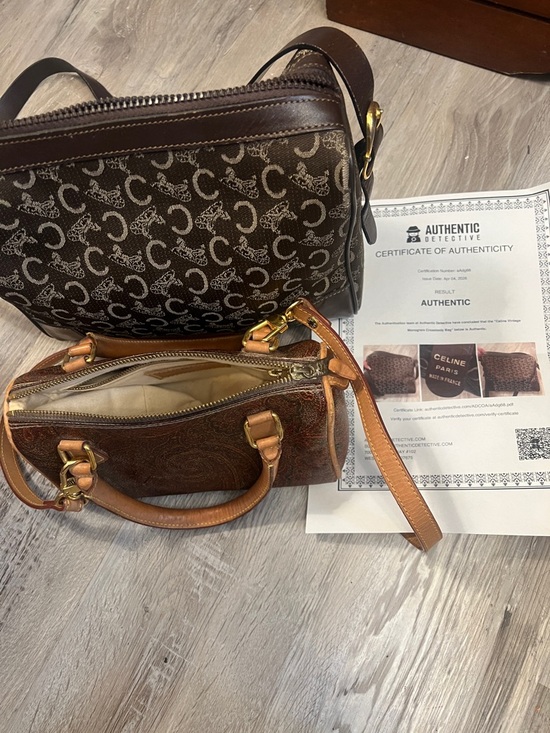 Celine Handbags - Celine Brown and Tan Monogram with COA Crossbody bundle with Etro crossbody